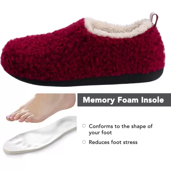 imageRockDove Womens Nomad Soft Faux Shearling Closed Back Memory Foam Slipper Christams Gift Stocking StuffersWine Red