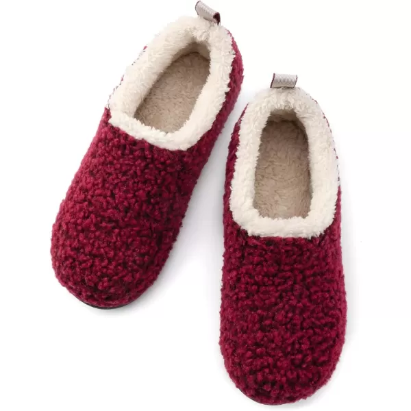 imageRockDove Womens Nomad Soft Faux Shearling Closed Back Memory Foam Slipper Christams Gift Stocking StuffersWine Red