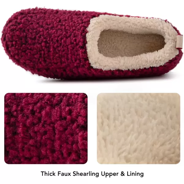 imageRockDove Womens Nomad Soft Faux Shearling Closed Back Memory Foam Slipper Christams Gift Stocking StuffersWine Red