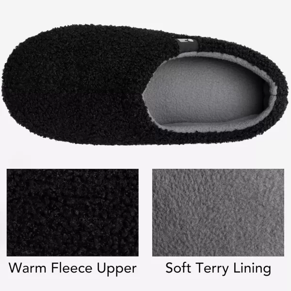 imageRockDove Womens Teddy Fleece Closed Back Indoor SlipperBlack