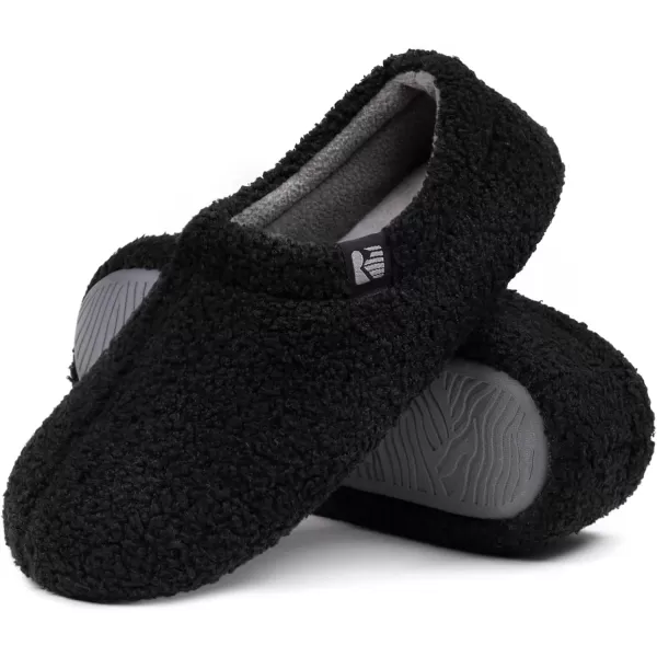 imageRockDove Womens Teddy Fleece Closed Back Indoor SlipperBlack
