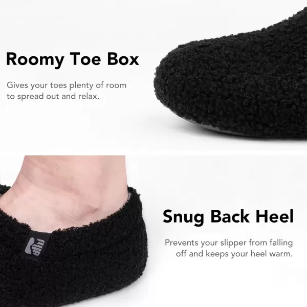 imageRockDove Womens Teddy Fleece Closed Back Indoor SlipperBlack