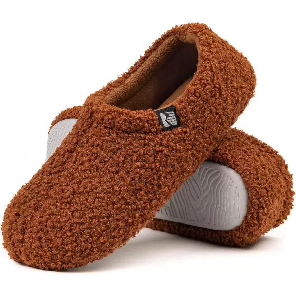 imageRockDove Womens Teddy Fleece Closed Back Indoor SlipperBrown