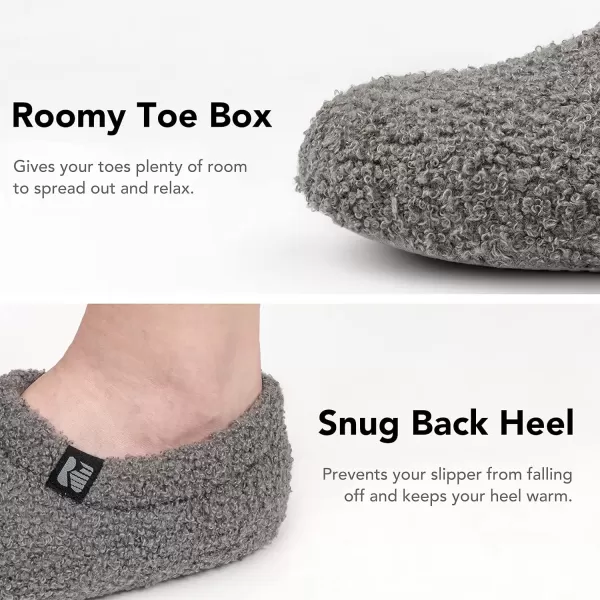 imageRockDove Womens Teddy Fleece Closed Back Indoor SlipperDark Gray