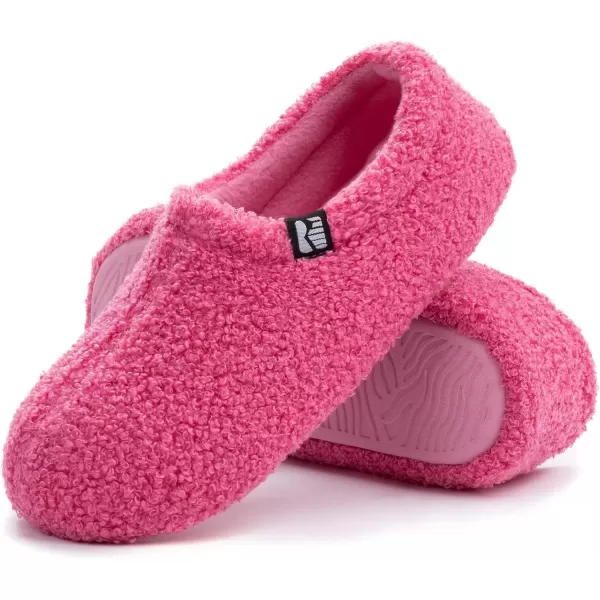 imageRockDove Womens Teddy Fleece Closed Back Indoor SlipperHot Pink