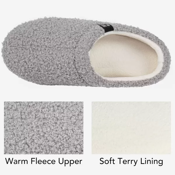imageRockDove Womens Teddy Fleece Closed Back Indoor SlipperLight Gray