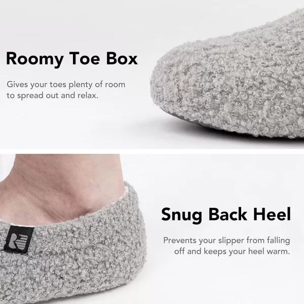 imageRockDove Womens Teddy Fleece Closed Back Indoor SlipperLight Gray