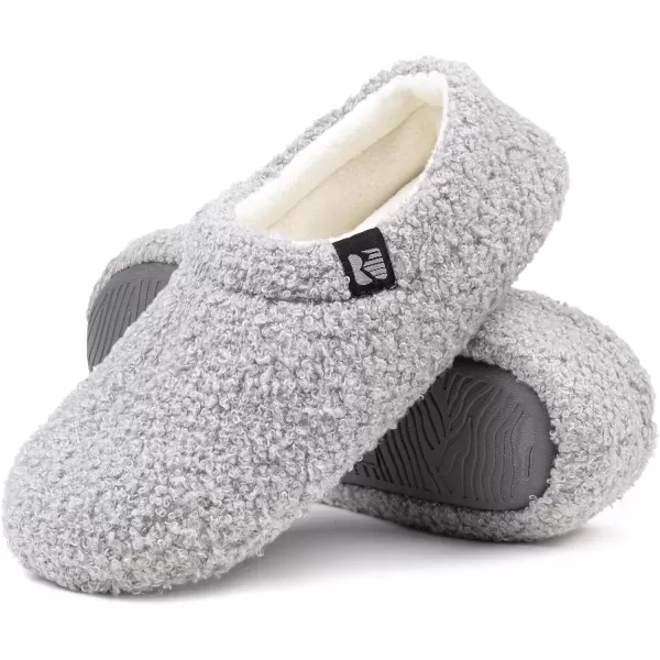 imageRockDove Womens Teddy Fleece Closed Back Indoor SlipperLight Gray