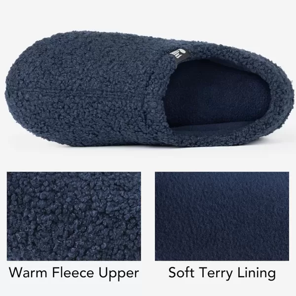 imageRockDove Womens Teddy Fleece Closed Back Indoor SlipperNavy Blue