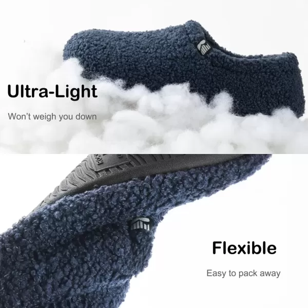 imageRockDove Womens Teddy Fleece Closed Back Indoor SlipperNavy Blue