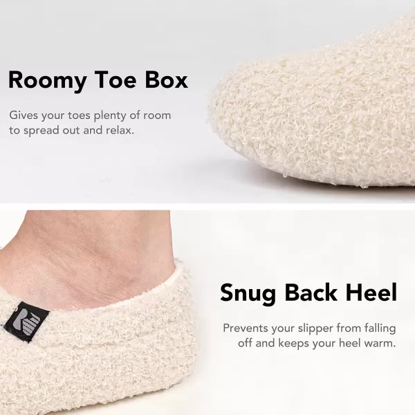 imageRockDove Womens Teddy Fleece Closed Back Indoor SlipperOffwhite