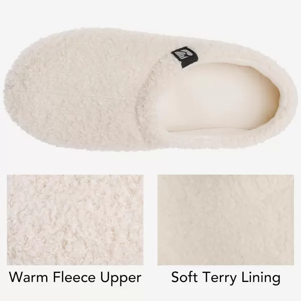 imageRockDove Womens Teddy Fleece Closed Back Indoor SlipperOffwhite