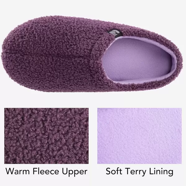 imageRockDove Womens Teddy Fleece Closed Back Indoor SlipperViolet