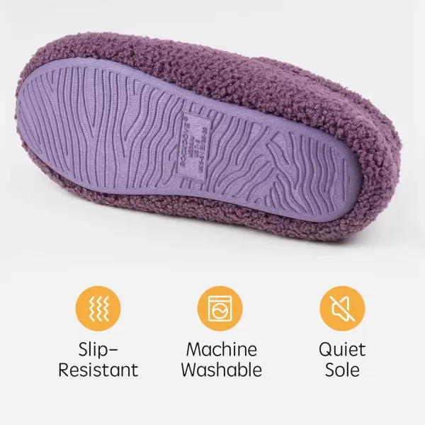 imageRockDove Womens Teddy Fleece Closed Back Indoor SlipperViolet
