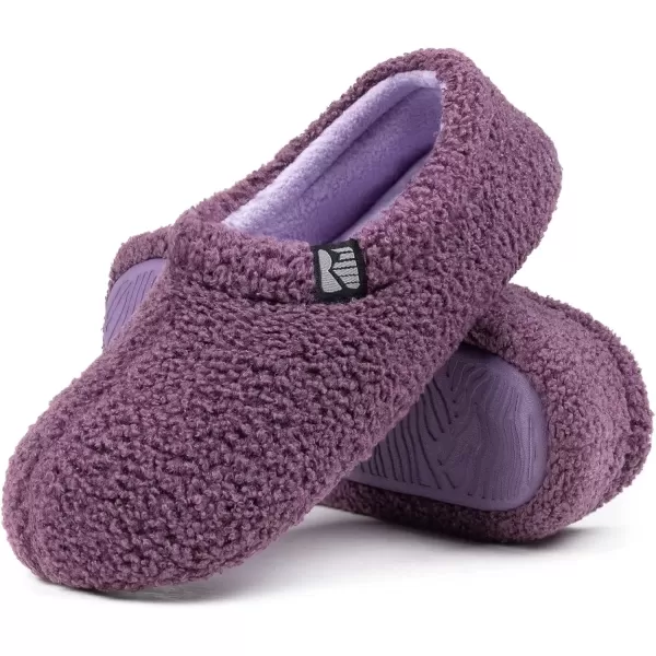 imageRockDove Womens Teddy Fleece Closed Back Indoor SlipperViolet