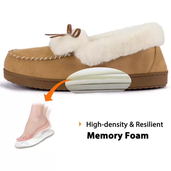 imageRockDove Womens Trapper Moc Fuzzy Plush Faux Fur Memory Foam Slipper Christmas Gift Stocking StuffersSand