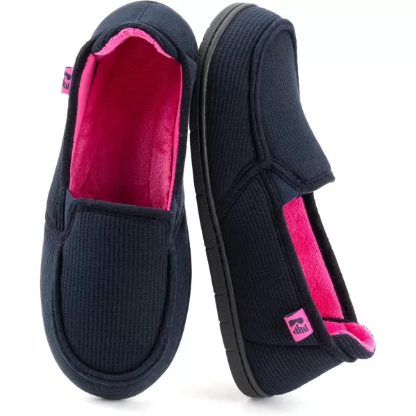 imageRockDove Womens TwoTone Hoodback Slipper with Removable InsoleDark NavyFuchsia