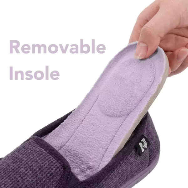 imageRockDove Womens TwoTone Hoodback Slipper with Removable InsoleEggplant