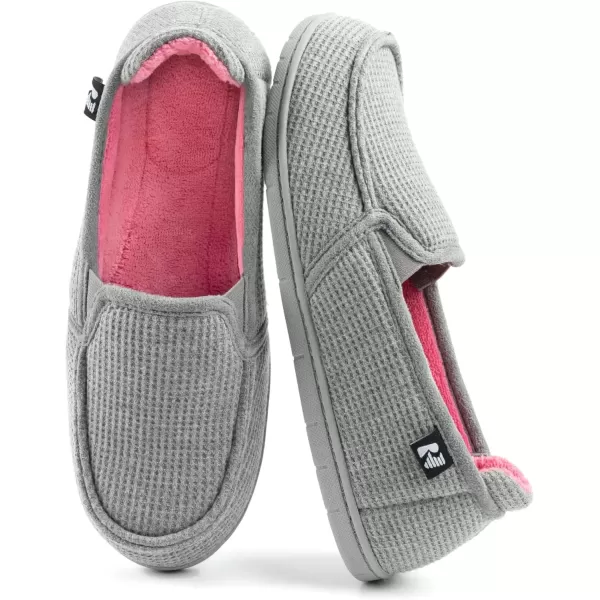 imageRockDove Womens TwoTone Hoodback Slipper with Removable InsoleGrey  Pink