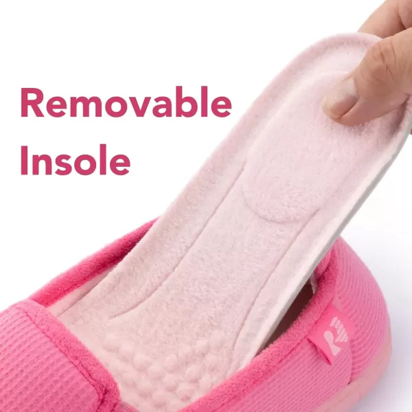 imageRockDove Womens TwoTone Hoodback Slipper with Removable InsoleHot Pink