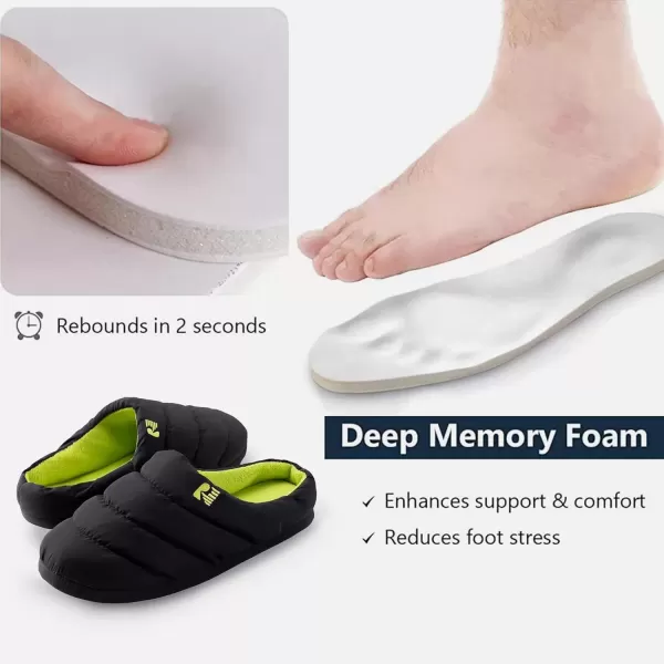 imageRockDove Mens Campground Memory Foam Down SlipperBlackLime