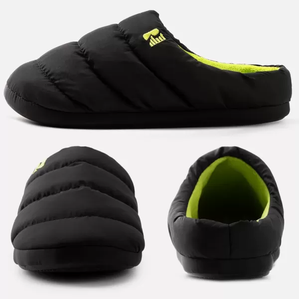 imageRockDove Mens Campground Memory Foam Down SlipperBlackLime