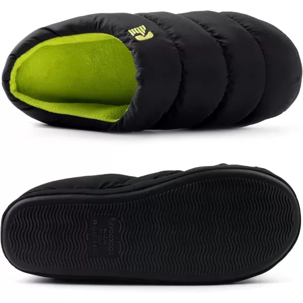 imageRockDove Mens Campground Memory Foam Down SlipperBlackLime