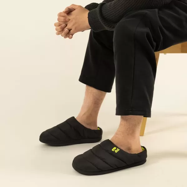 imageRockDove Mens Campground Memory Foam Down SlipperBlackLime