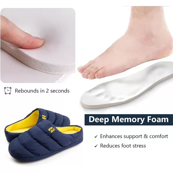 imageRockDove Mens Campground Memory Foam Down SlipperBlueMaize