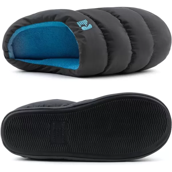 imageRockDove Mens Campground Memory Foam Down SlipperDark GreyBlue