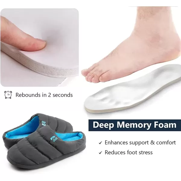 imageRockDove Mens Campground Memory Foam Down SlipperDark GreyBlue