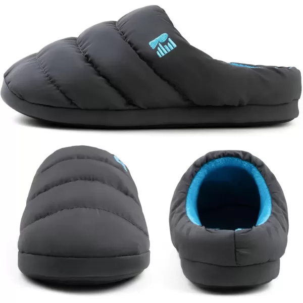 imageRockDove Mens Campground Memory Foam Down SlipperDark GreyBlue