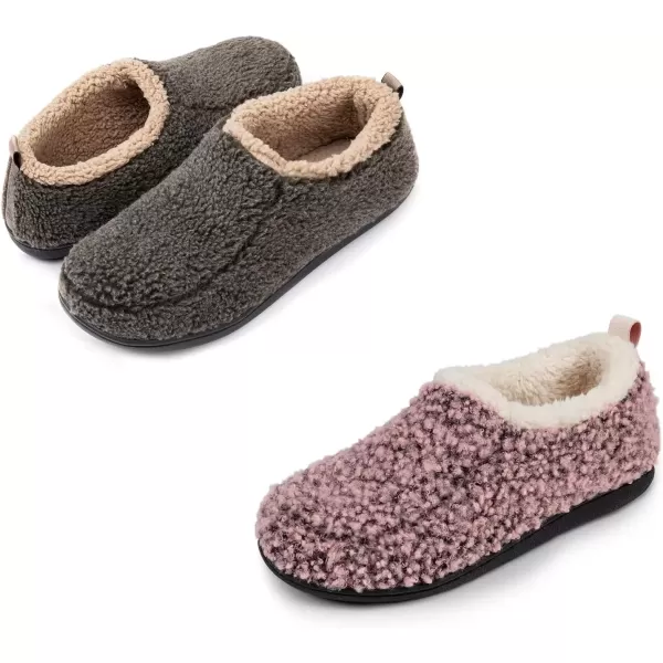 imageRockDove Set of 2 Pairs  Mens Nomad Slipper Size 95105 Men Mocha Womens Nomad Slipper Size 6575 Women Pink