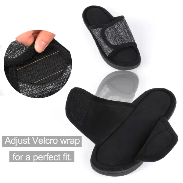 imageRockDove Set of 2 Pairs  US Size 56 Womens Adjustable Wrap Memory Foam Slide Slipper Black Womens Cassidy TwoTone Memory Foam Slide Slipper Violet