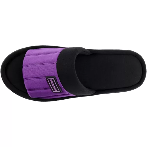 imageRockDove Set of 2 Pairs  US Size 56 Womens Adjustable Wrap Memory Foam Slide Slipper Black Womens Cassidy TwoTone Memory Foam Slide Slipper Violet