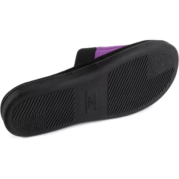 imageRockDove Set of 2 Pairs  US Size 56 Womens Adjustable Wrap Memory Foam Slide Slipper Black Womens Cassidy TwoTone Memory Foam Slide Slipper Violet