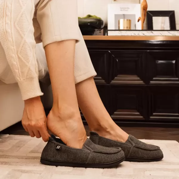 imageRockDove Set of 2 Pairs  US Size 7 Womens Trapper Moc Coffee Womens TwoTone Hoodback Slipper with Removable Insole Dark Grey