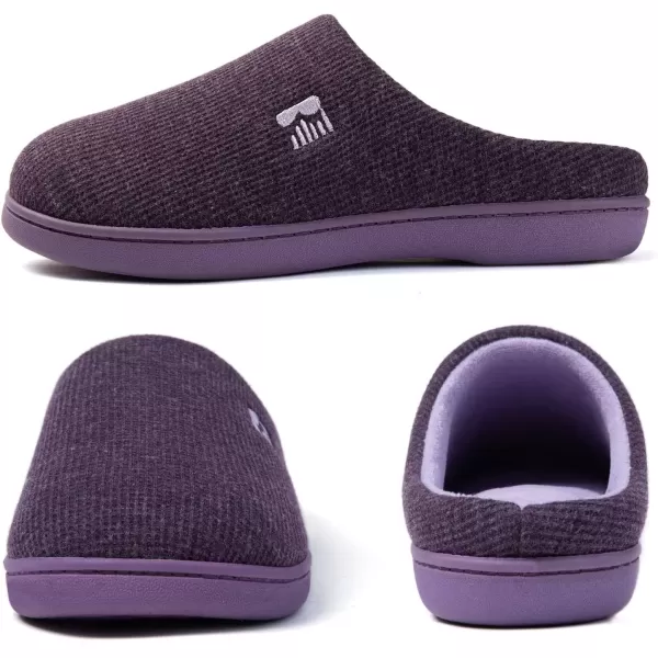 imageRockDove Set of 2 Pairs  US Size 9 Womens TwoTone Hoodback Slipper with Removable Insole Dark grey Womens Original TwoTone Memory Foam Slipper Eggplant