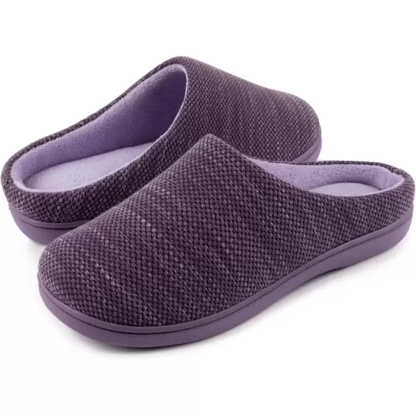 imageRockDove Set of 2 Pairs  Womens Size 78 Original TwoTone Memory Foam Slipper Eggplant Birdseye Knit Memory Foam Slipper Eggplant