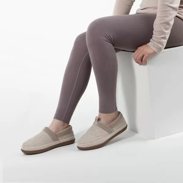 imageRockDove Womens Knit Cuff Closed Back SlipperBeige