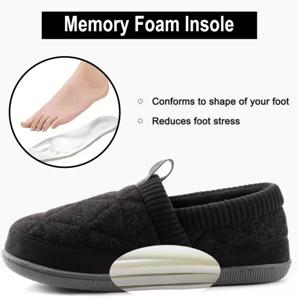 imageRockDove Womens Knit Cuff Closed Back SlipperBlack