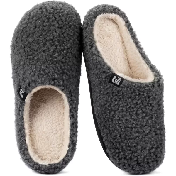 imageRockDove Womens Plush Retreat Sherpa Fleece Clog SlipperDark Grey