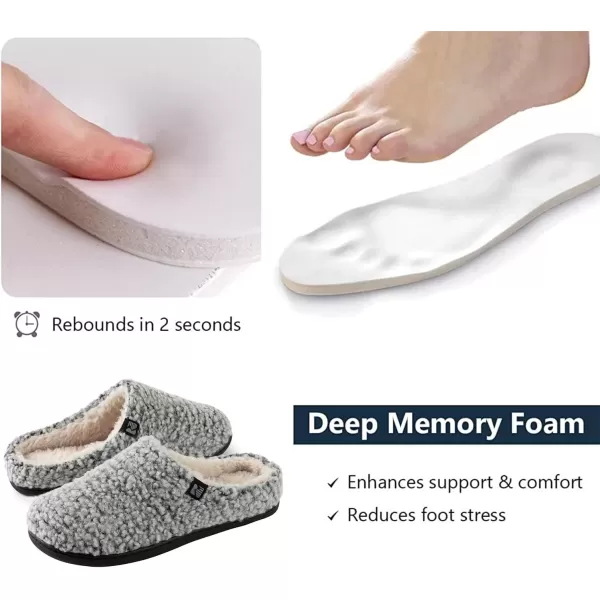 imageRockDove Womens Plush Retreat Sherpa Fleece Clog SlipperLight Grey