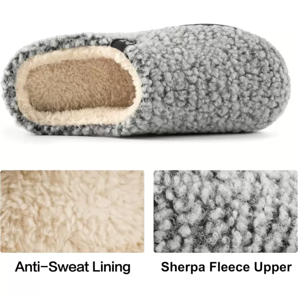 imageRockDove Womens Plush Retreat Sherpa Fleece Clog SlipperLight Grey