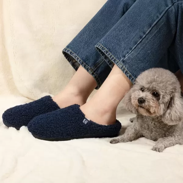 imageRockDove Womens Plush Retreat Sherpa Fleece Clog SlipperNavy Blue