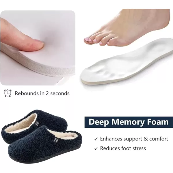 imageRockDove Womens Plush Retreat Sherpa Fleece Clog SlipperNavy Blue