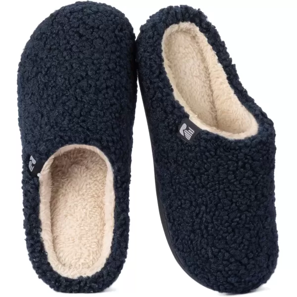imageRockDove Womens Plush Retreat Sherpa Fleece Clog SlipperNavy Blue