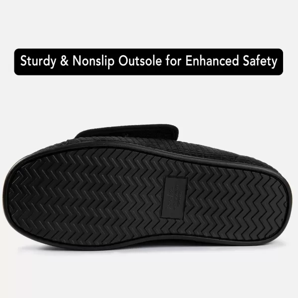 imageMens Adaptive Wide Width Diabetic Comfort Slipper ShoeBlack