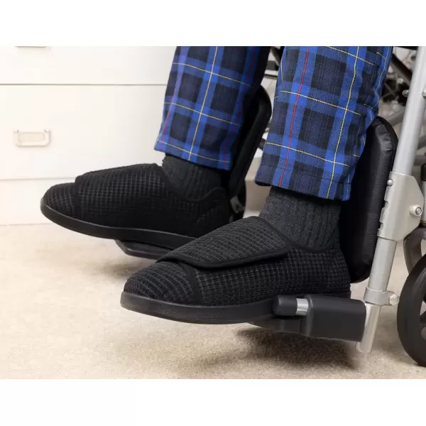 imageMens Adaptive Wide Width Diabetic Comfort Slipper ShoeBlack