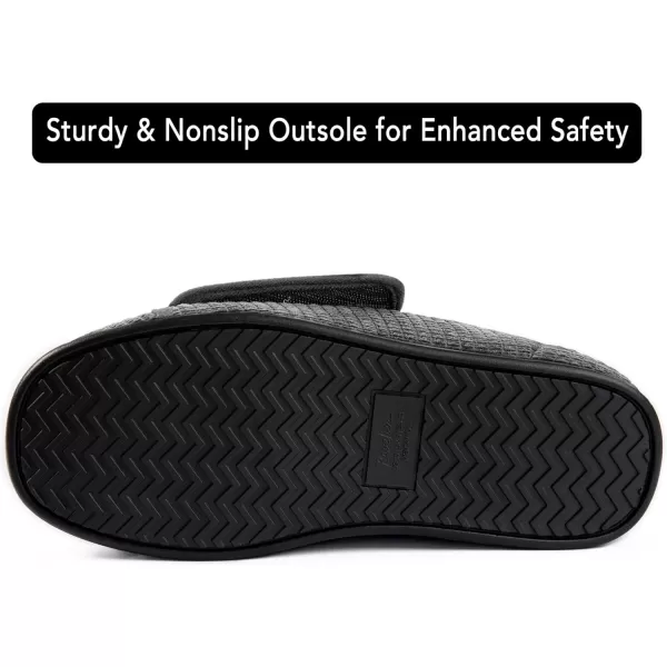imageMens Adaptive Wide Width Diabetic Comfort Slipper ShoeDark Grey